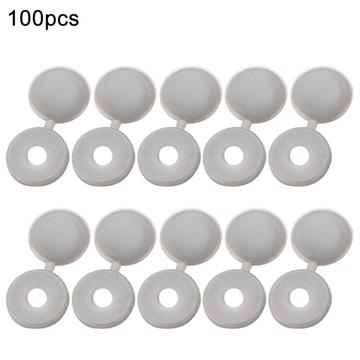 100 Pcs. Hinged Plastic Screw Cover Caps