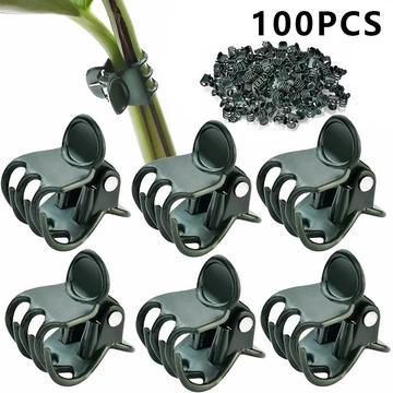 100 Pcs. Plastic Garden Plant Support Clips / Clamps