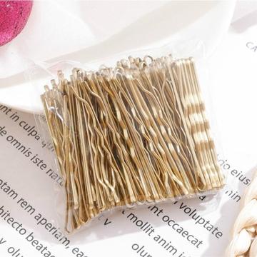 100-Piece Hairpin Set - 5cm Hairgrip Barrettes for Women - Gold