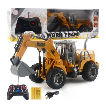 166-169 Remote Control Engineering Vehicle Excavator Remote Control Bulldozer Digging Children\'s Toy Model Car - Style A