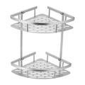 2-Tier Aluminum Corner Shelf for Bathroom - 34.5cm
