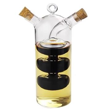 2-in-1 Glass Oil and Vinegar Dispenser Bottle - 350ml/80ml Capacity - BPA-Free