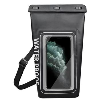2L Waterproof Dry Bag with Touch-Screen Smartphone Pouch - Black