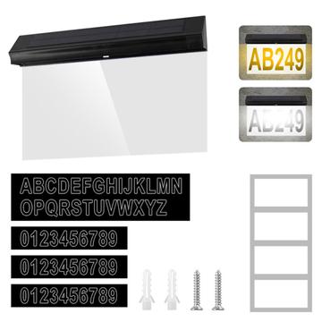 30-LED Solar Address Sign with Customizable House Numbers