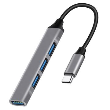 4-in-1 USB-C Hub with 1x USB 3.0 + 3x USB 2.0 - Grey