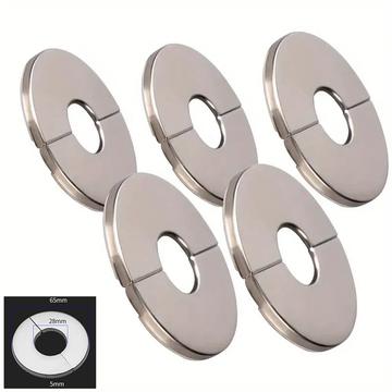 5 Pcs. Stainless Steel Round Wall Hole Flange Cover - Inner Diameter 28mm