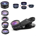 5-in-1 Universal Clip-on Camera Lens Kit for Smartphone, Tablet