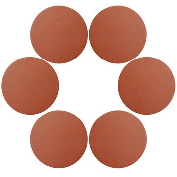 6 Pcs. Coasters in PU Leather Ø 10 cm - Brown