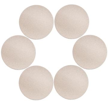 6 Pcs. Coasters in PU Leather Ø 10 cm - Gold