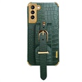 6D Crocodile Samsung Galaxy S21 5G Case with Hand Strap