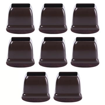 8 Pcs. Square Chair Leg Covers with Felt - M - Coffee