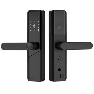 A1 Tuya WiFi Fingerprint Smart Door Lock with Dynamic Passwords and NFC - Black