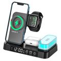 Wireless Charging Station with Alarm Clock & Night Light A37 - Black