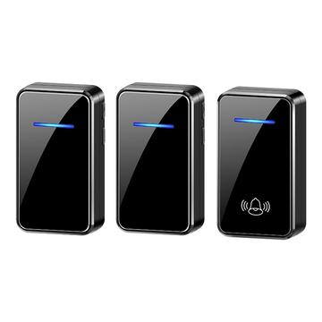 A80 USB-Powered Wireless Doorbell with 2 Receivers - Black