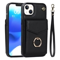 Accordion iPhone 14 Plus Case with RFID Wallet - Black