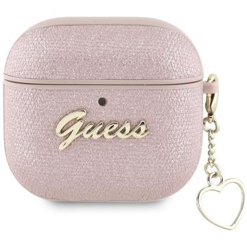 AirPods 4 Guess Metallic Script Charm Case - Pink