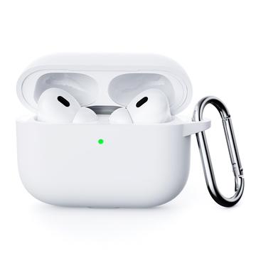 AirPods Pro 3 Silicone Case with Carabiner - White