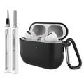 AirPods Pro 3 Silicone Case with Carabiner and Cleaning Pen - Black