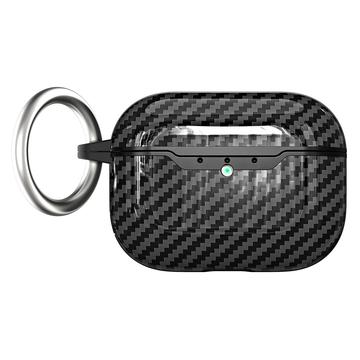 AirPods Pro 3 TPU Case with Carabiner - Carbon Fiber