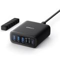 Anker 112W Desktop Charger - 3x USB-A, 3x USB-C - Black