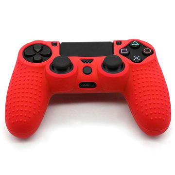 Anti-Slip Grip Silicone Cover Protector Case for PS4 Controller - Red