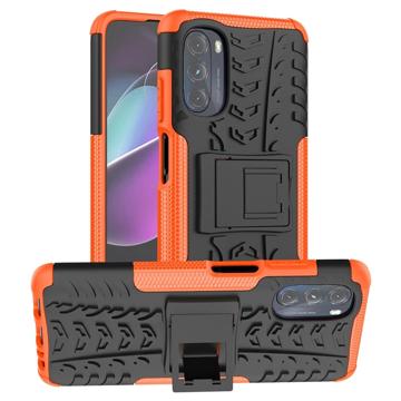 Anti-Slip Motorola Moto G (2022) Hybrid Case with Stand - Orange / Black