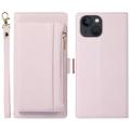 iPhone 14 2-in-1 Magnetic Wallet Case with Zipper - Light Purple