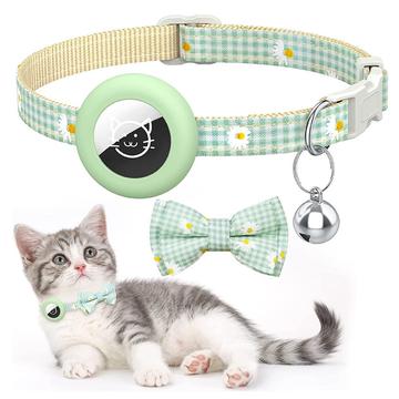 Apple AirTag 1/2 Silicone Case with Daisy Pattern Pet Collar and Bow