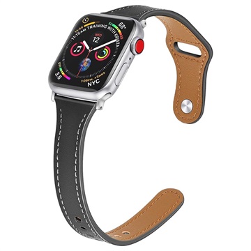 Apple Watch Ultra 3/2/Ultra/11/10/9/8/SE 3/(2022)/7/SE/6/5/4/3/2/1 Premium Leather Strap - 46mm/45mm/44mm/42mm - Black