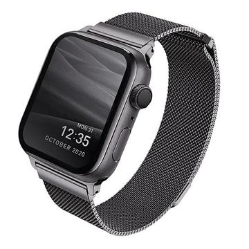 Apple Watch Series Ultra 3/2/Ultra/11/10/9/8/SE 3/(2022)/7/SE/6/5/4/3/2/1 UNIQ Dante Milanese Strap - 49mm/45mm/44mm/42mm - Graphite