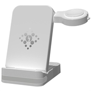 B-27 3-in-1 Foldable Wireless Charger with Night Light - 15W - White