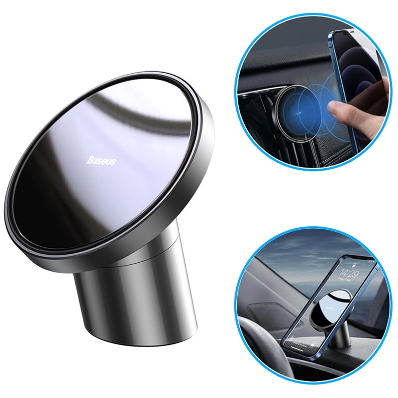 Baseus 2-in-1 iPhone 12 Magnetic Car Holder - Air Vent & Dashboard