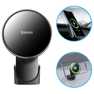 Baseus Big Energy Magnetic Wireless Charger / Car Holder - 15W - Black