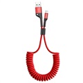 Baseus Fish Eye Spring Lightning Cable - 1m (Open Box - Excellent) - Red