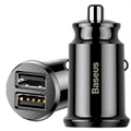 Baseus Grain Mini Smart Dual USB Car Charger - 3.1A - Black