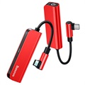Baseus L53 USB-C and 3.5mm Charging Adapter - Red