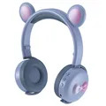 Bear Ear Bluetooth Headphones BK7 with LED (Open Box - Excellent) - Blue