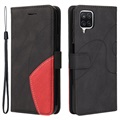 Bi-Color Series Samsung Galaxy A12 Wallet Case - Black