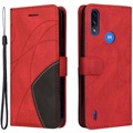Bi-Color Series Motorola Moto E7 Power Wallet Case - Red