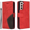 Bi-Color Series Samsung Galaxy S21 5G Wallet Case (Open-Box Satisfactory) - Red
