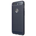 OnePlus 5T Brushed TPU Cover - Carbon Fiber - Dark Blue