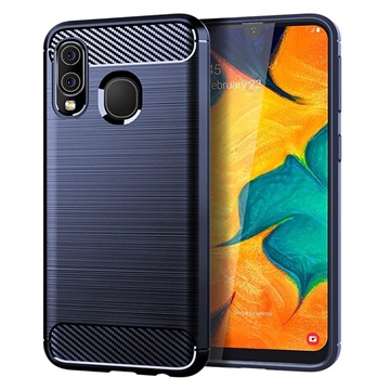 Samsung Galaxy A40 Brushed TPU Case - Carbon Fiber