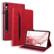 Samsung Galaxy Tab S11/S10 Lite/S10 FE/S9 FE/S9/S8/S7 Business Style Folio Case - Red