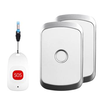 C20 Elderly Monitoring Alarm - 1 Call Button, 2 Receivers - Silver