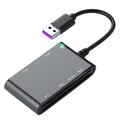 CR375-B 6-in-1 Multi-USB Smart Card Reader for Smart/SIM/SD/TF/MS/M2 Cards - Black