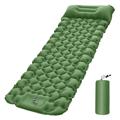 Camping Mat Ultralight Inflatable Sleeping Mattress Hiking Trekking Portable Travel Waterproof Sleeping Folding Bed with Air Pillow - Green