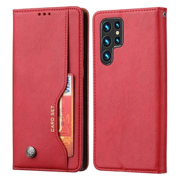 Samsung Galaxy S24 Ultra Card Set Series Wallet Case - Red