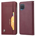 Card Set Series Samsung Galaxy A22 4G Wallet Case - Wine Red