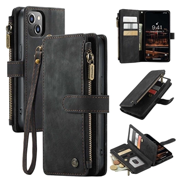Caseme C30 Multifunctional iPhone 14 Plus Wallet Case - Black