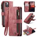 iPhone 14 Caseme C30 Multifunctional Wallet Case - Red